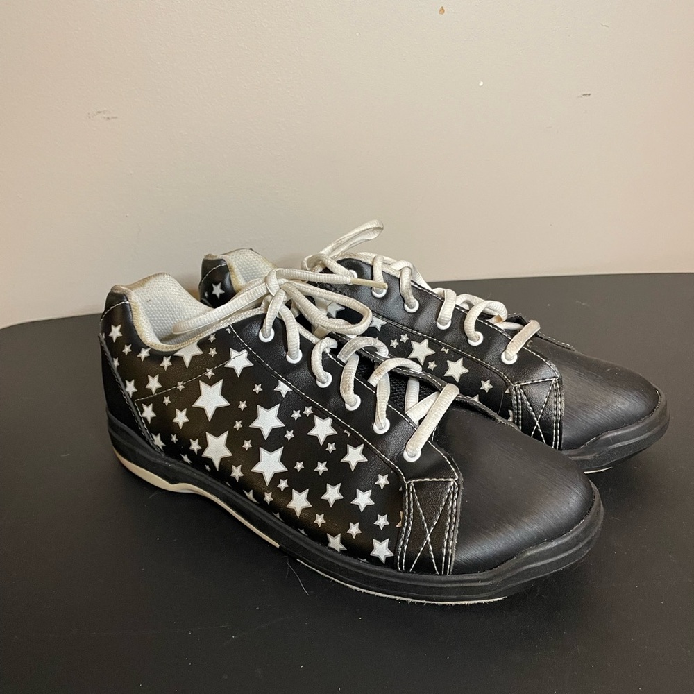 Glow in the dark Stars -Black and White  Blacklight bowling Shoes